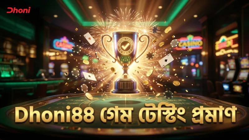 Dhoni88 লাইসেন্স এবং গেম টেস্টিং রিপোর্টের প্রমাণ
